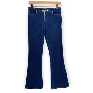 Vintage PARIS BLUES Dark Wash Low Rise Zip Front Flared Jeans